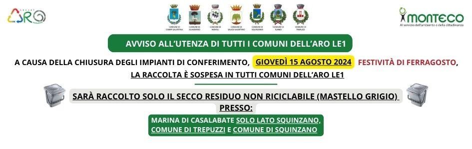 RACCOLTA SOSPESA 15 AGOSTO 2024